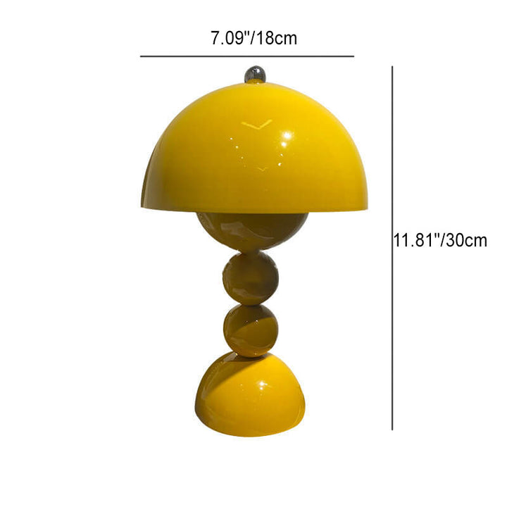 Zeitgenössische nordische Metall-Pilz-Rund-Pod 1-Licht-Tischlampe für das Schlafzimmer 