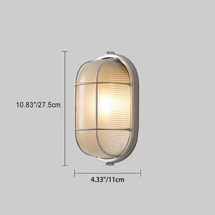 Zeitgenössische industrielle Aluminiumglas-runde ovale 1-Licht-Wandleuchterlampe für den Flur 