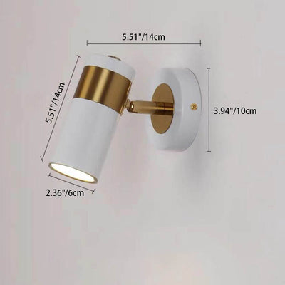 Contemporary Scandinavian Cylinder Hardware Iron Acrylic 1-Light Wall Sconce Lamp For Bedroom