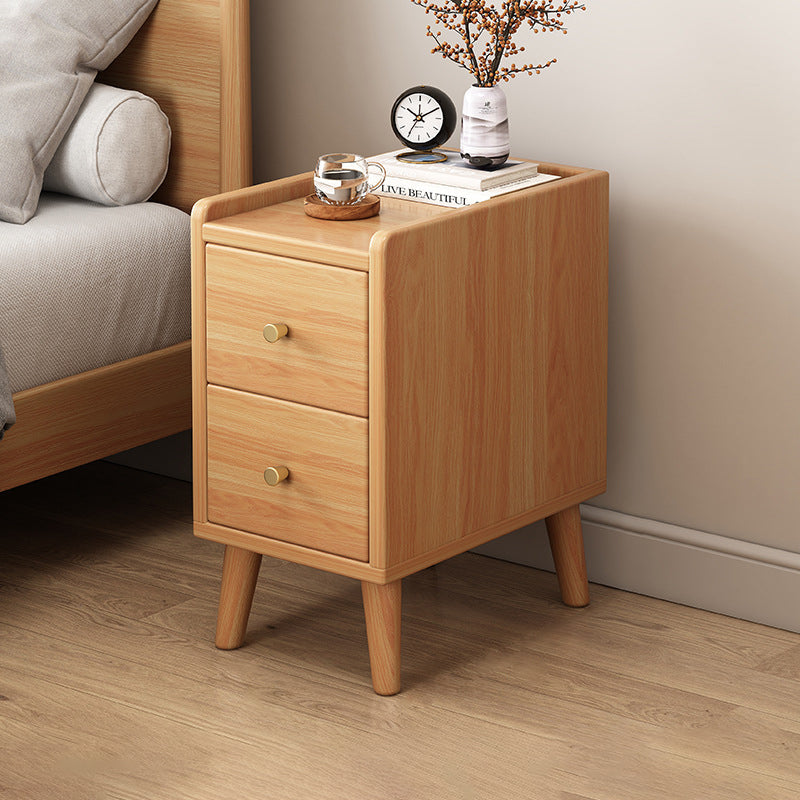 Table de nuit rectangulaire en bois de densité traditionnelle chinoise à 2 tiroirs pour chambre 