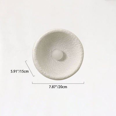 Traditional Japanese Round Bowl Resin Glass 1-Light Wall Sconce Lamp For Living Room