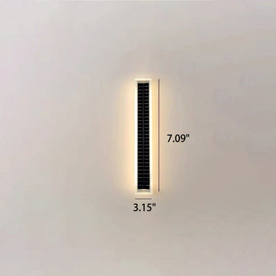 Minimalist Outdoor Solar Rectangular Strip Waterproof Patio LED Wall Sconce Lamp