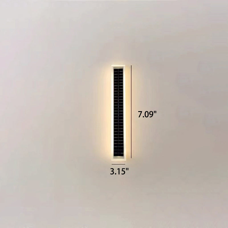 Minimalist Outdoor Solar Rectangular Strip Waterproof Patio LED Wall Sconce Lamp