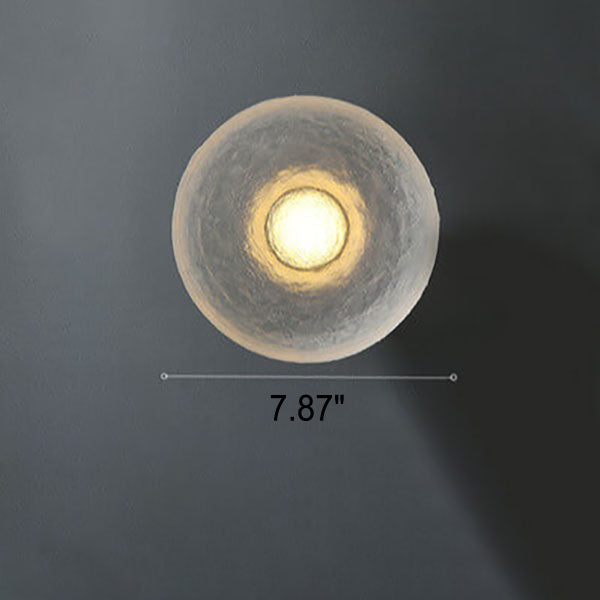 Modern Minimalist Resin Clear Round Disc LED Wall Sconce Lamp