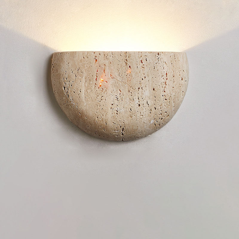 Traditionelle japanische ovale Stein-Wandleuchte mit 1 Licht für Wohnzimmer 