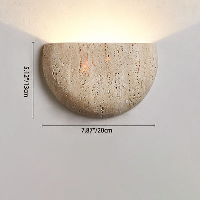 Traditionelle japanische ovale Stein-Wandleuchte mit 1 Licht für Wohnzimmer 
