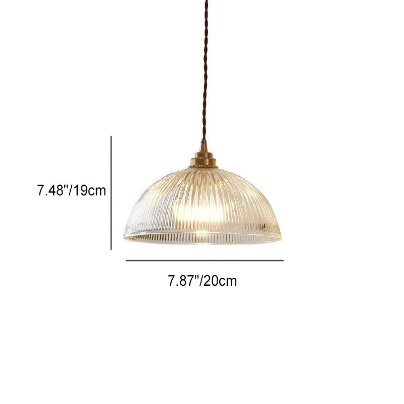 Modern Simple Clear Glass Dome Pot Lid 1-Light Pendant Light