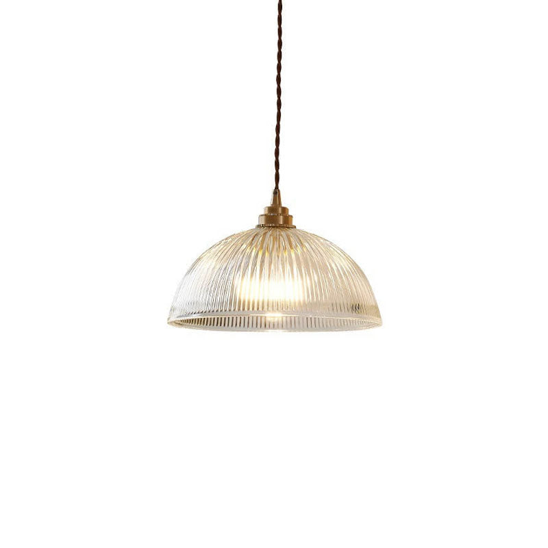 Modern Simple Clear Glass Dome Pot Lid 1-Light Pendant Light