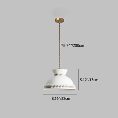 Moderne Einfachheit Keramik Schalenform 1-Licht Pendelleuchte für Wohnzimmer 