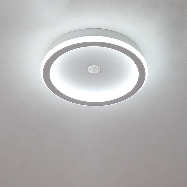 Plafonnier LED en fer aluminium PVC à montage affleurant rhombique rond minimaliste moderne pour salon 