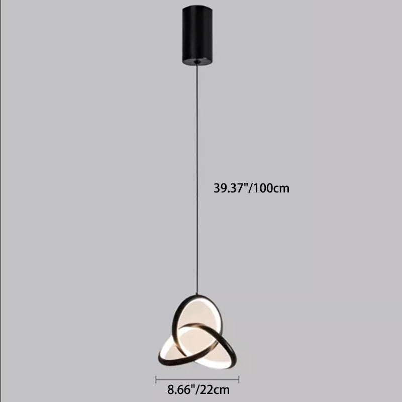 Moderne Nordic Aluminium Eisen Silica Geometrische Verflochten Ring LED Pendelleuchte Für 