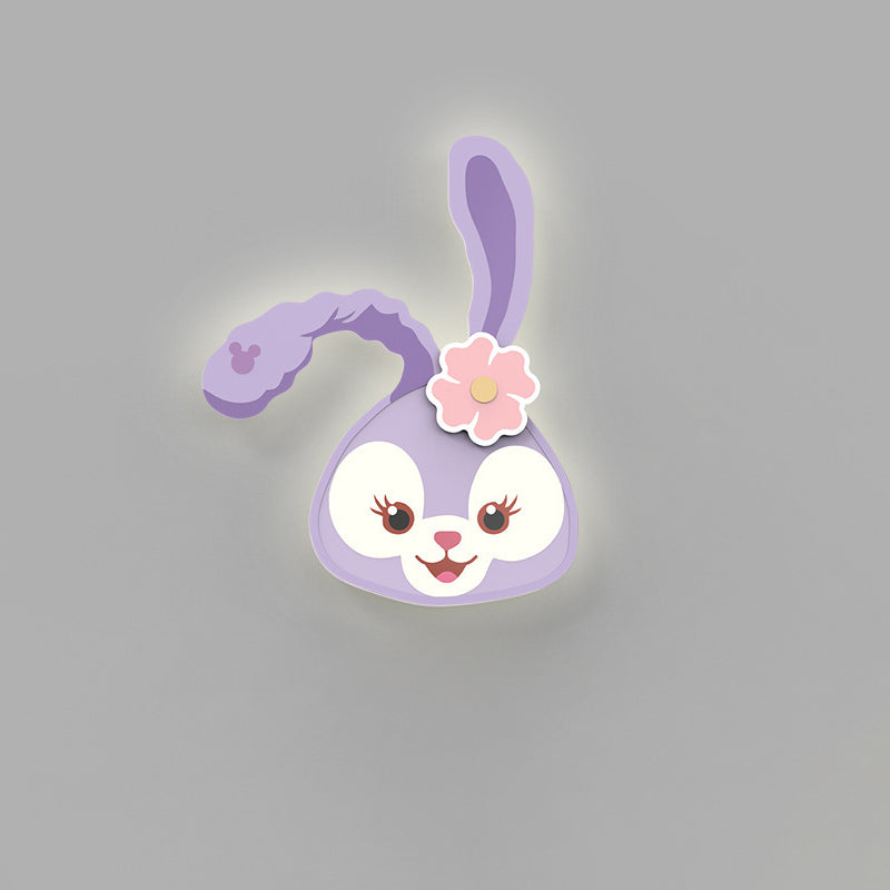 Applique murale LED en fer avec design acrylique de lapin et tigre nordique contemporain pour salon 