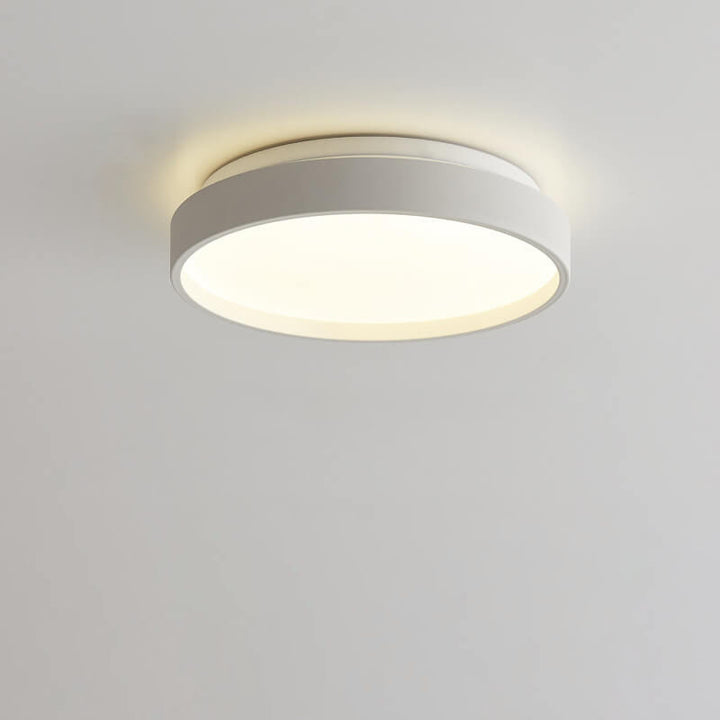 Modern Minimalist Round Solid Color Acrylic Iron LED Flush Mount Ceiling Light For Living Room &amp; Bedroom