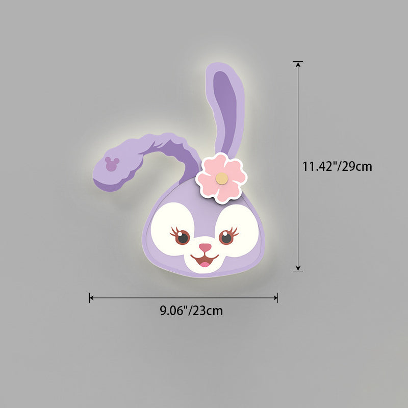 Applique murale LED en fer avec design acrylique de lapin et tigre nordique contemporain pour salon 