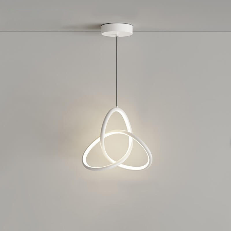 Moderne minimalistische dreieckige ringförmige Pendelleuchte aus Aluminium und Silikon mit LED 