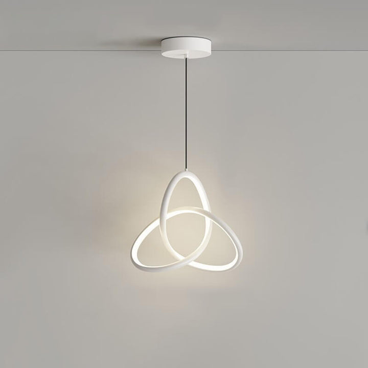 Moderne minimalistische dreieckige ringförmige Pendelleuchte aus Aluminium und Silikon mit LED 