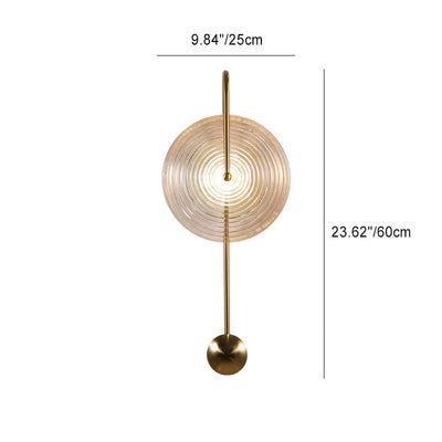 Zeitgenössische nordische runde Welligkeit Eisenglas LED Wandleuchte Lampe für Wohnzimmer