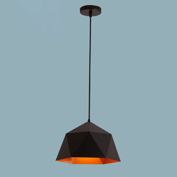 Lámpara colgante geométrica de hierro en forma de rombo con 1 luz de macarrón moderno 