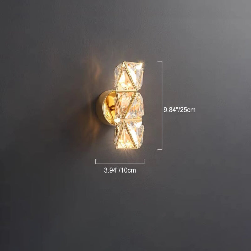 Modern Light Luxury Gold Crystal Diamond Texture Hardware LED Wall Sconce Lamp