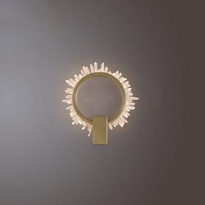 Zeitgenössische Luxus Edelstahl Kristall Sonnenblumen Design LED Wandleuchte Lampe Für Wohnzimmer 