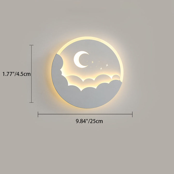 Moderne Einfachheit Runde Mond Eisen Aluminium Acryl LED Deckenleuchte für Schlafzimmer 