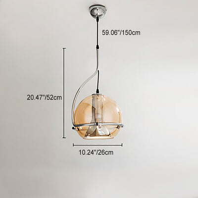 Modern Minimalist Spherical Iron Glass 1-Light Pendant Light