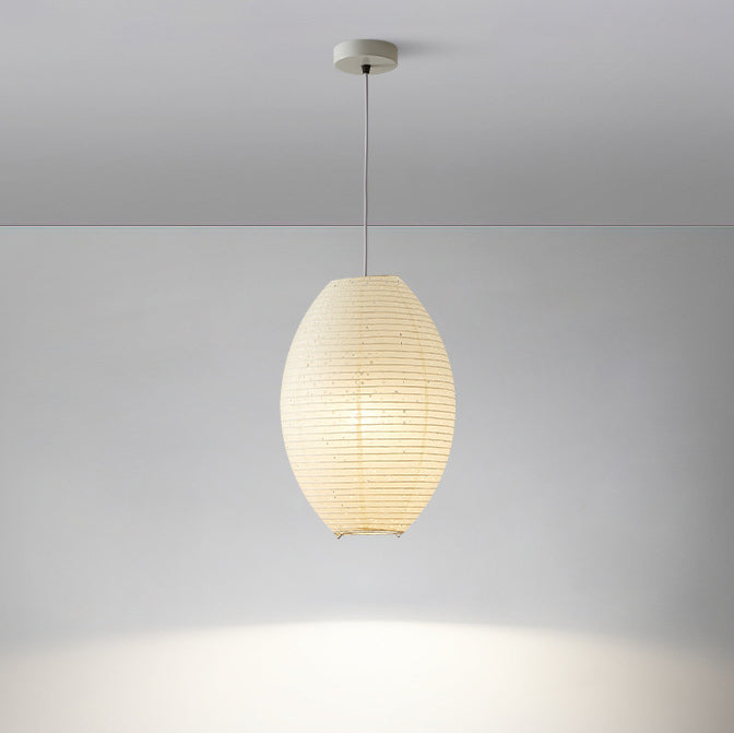 Traditionelle japanische elliptische Pendelleuchte aus Eisenpapier mit 1 Licht für Esszimmer 