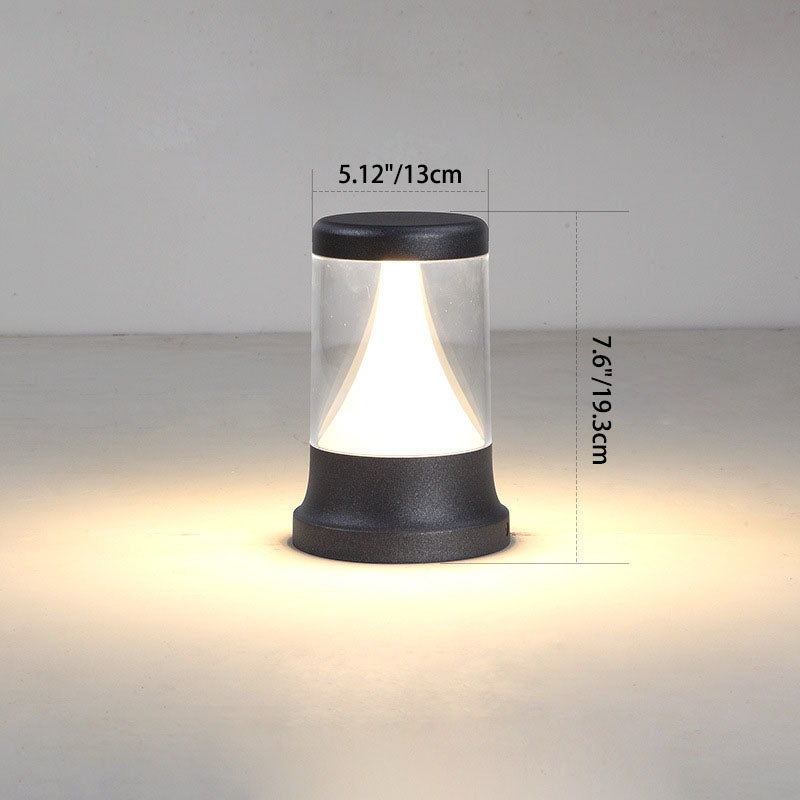 ضوء حديقة LED من الألمنيوم الشمسي الأسطواني الحديث البسيط لمناظر الحديقة 