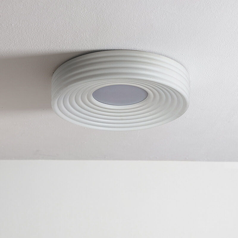 Contemporary Nordic Stripes Round Aluminum LED Flush Mount Ceiling Light For Living Room