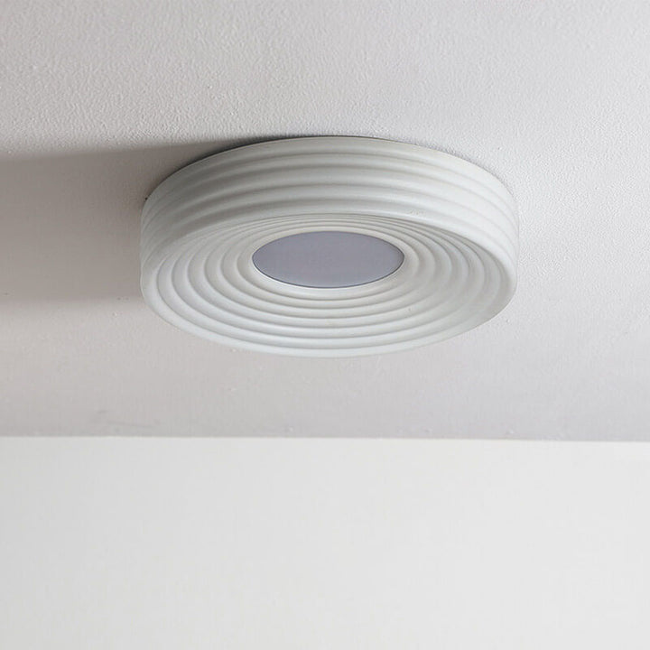 Contemporary Nordic Stripes Round Aluminum LED Flush Mount Ceiling Light For Living Room