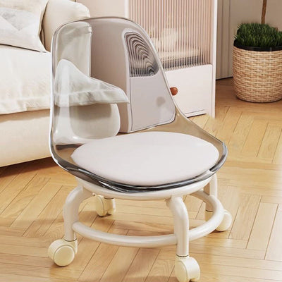 Modern Minimalist Plastic Leather Chair Roller Skating For Living Room