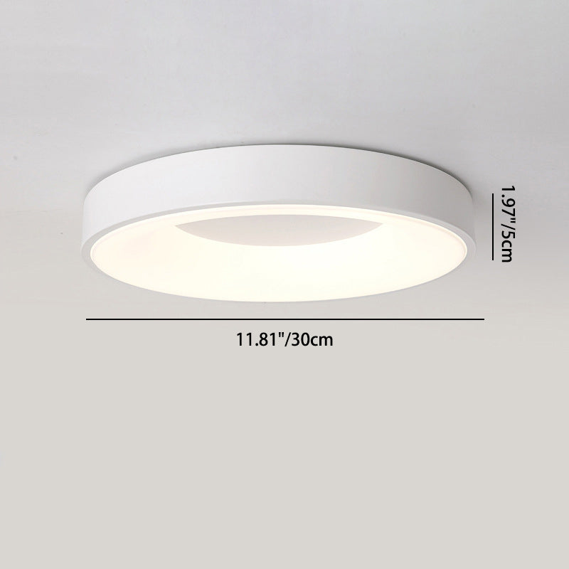 Plafonnier LED rond minimaliste moderne en fer et acrylique pour chambre à coucher 