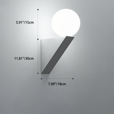 Moderne minimalistische Dreieck Orb Eisen Kunststoff 1-Licht Wandleuchte Lampe für Wohnzimmer 