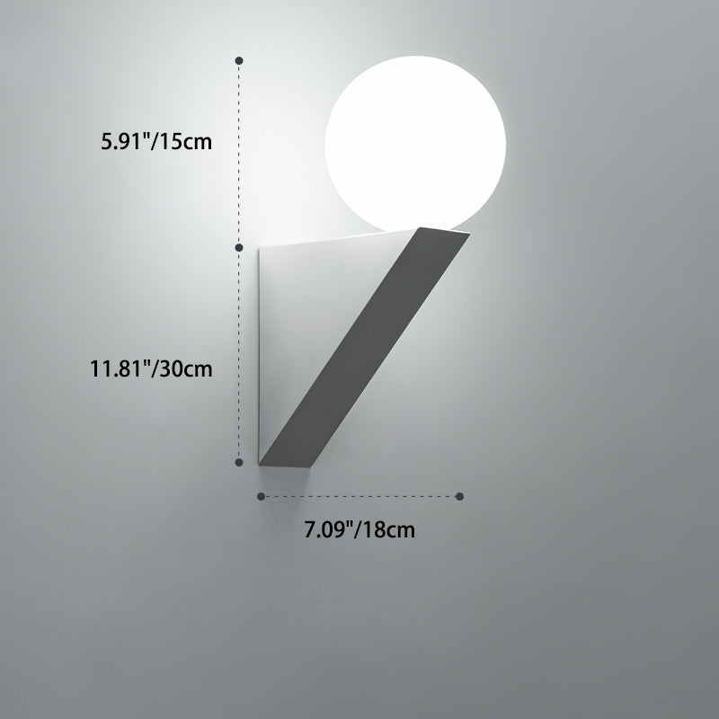 Moderne minimalistische Dreieck Orb Eisen Kunststoff 1-Licht Wandleuchte Lampe für Wohnzimmer 