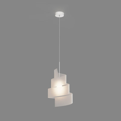 Modern Minimalist Acrylic Multi-layer Spiral Iron Frame LED Pendant Light For Bedroom