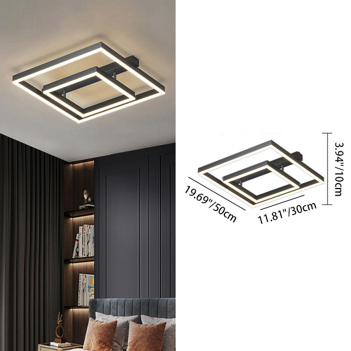 Lumière de plafond LED encastrée moderne minimaliste géométrique carré cercle ligne en aluminium pour salon 