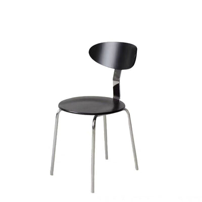 Chaise de salle à manger contemporaine en bois nordique en acier inoxydable avec dossier rond pour salle à manger 