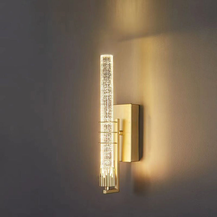 Applique murale contemporaine en fer cylindrique de luxe en cristal LED pour salon 