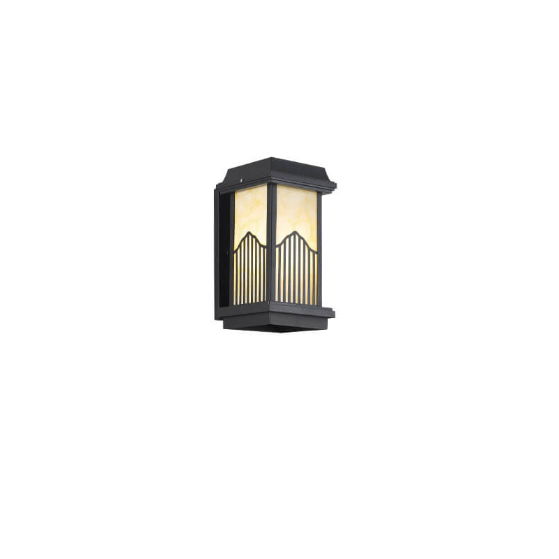 Lámpara de Aplique de Pared Impermeable para Exteriores de LED de Columna Rectangular de Aluminio Retro Chino 