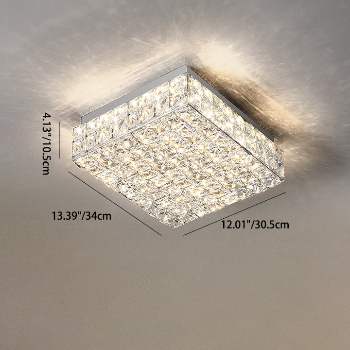 Moderne Luxus Edelstahl Kristall Quadrat Rechteckigen Würfel LED Unterputz Deckenleuchte Für Wohnzimmer 