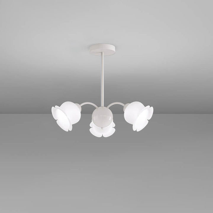 Lámpara de Araña de Flores Acrílicas de Hierro Forjado Francés Tradicional de 3/5/6/8 Luces para Sala de Estar 