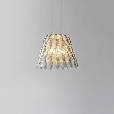 Modern Art Deco Imitation Feather Tiered Acrylic Shade 1/5-Light Pendant Light For Bedroom