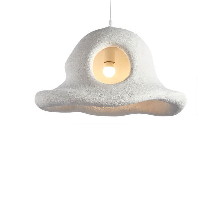 Modern Minimalist Wabi-Sabi Style Resin Hat 1-Light Pendant Light