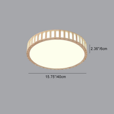 Moderne unbedeutende runde hölzerne Acryl-LED-Unterputz-Deckenleuchte für Schlafzimmer 
