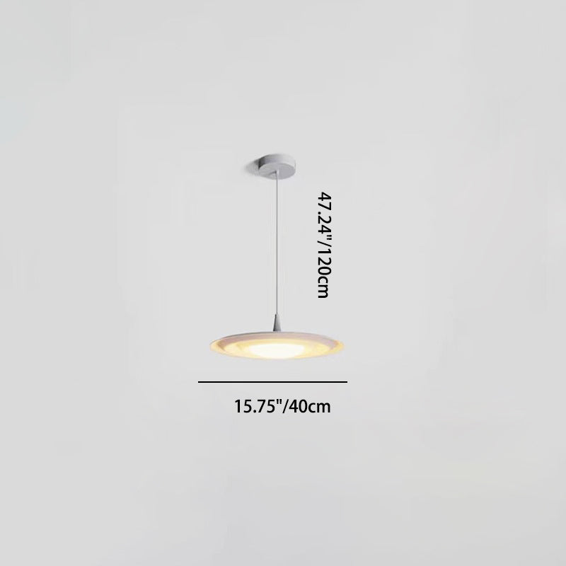 Moderne minimalistische runde Wasser-Kräuselung Acryl Eisen LED Pendelleuchte für Schlafzimmer 