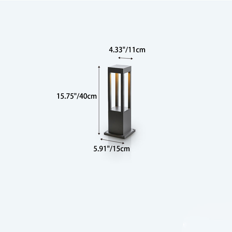 Luz de paisaje LED de aluminio cuadrado cilíndrico impermeable minimalista moderno para jardín 
