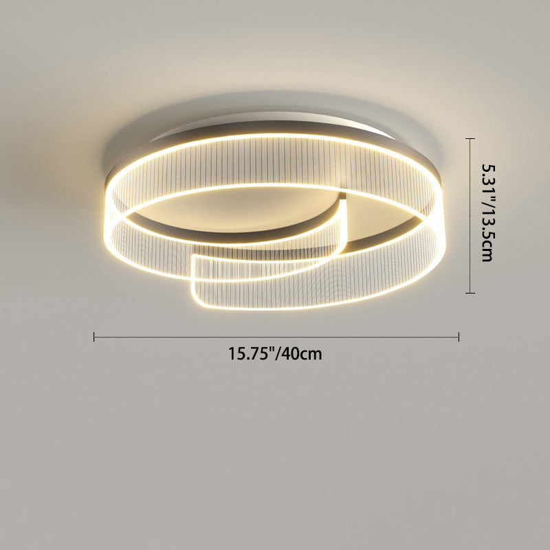 Plafonnier LED rond minimaliste moderne en acrylique, fer et aluminium pour salon 