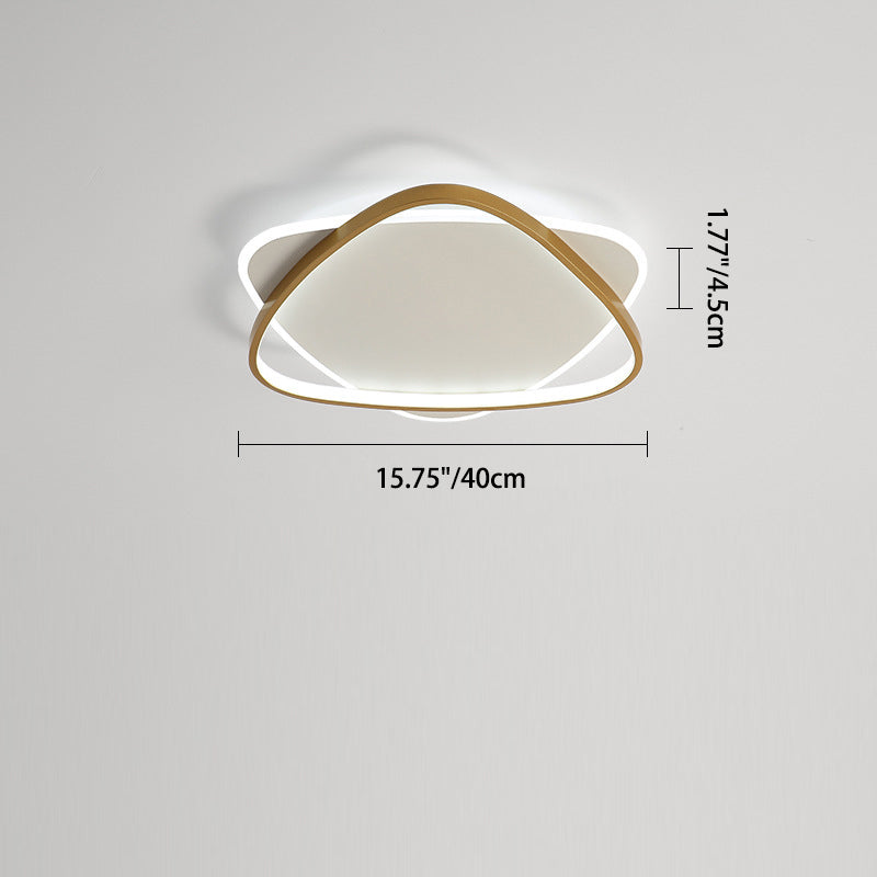 Luz de techo LED de montaje empotrado de hierro acrílico triángulo minimalista moderno para dormitorio 