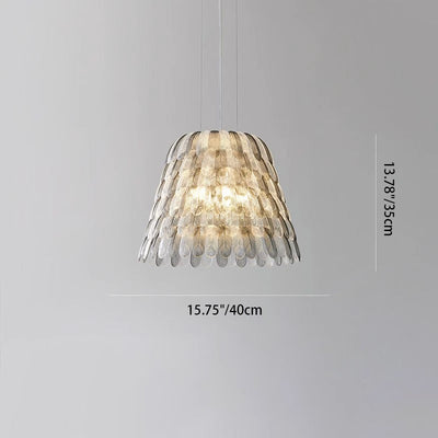 Modern Art Deco Imitation Feather Tiered Acrylic Shade 1/5-Light Pendant Light For Bedroom