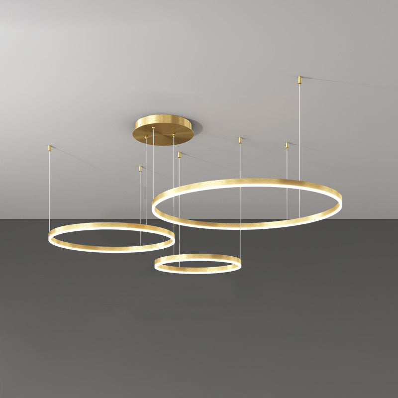 Lustre LED en aluminium et acrylique à plusieurs niveaux, moderne et minimaliste, pour salon 